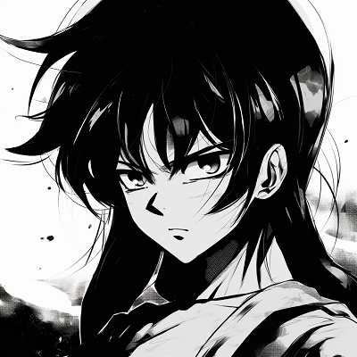 Image For Post Goku's Determined Stare - classic anime black and white pfp