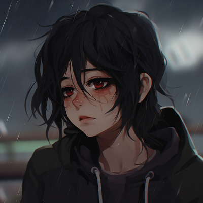 Image For Post | Anime girl in rain, muted colors and capturing apparent sadness. sad pfp anime girl styles - [Sad PFP Anime](https://hero.page/pfp/sad-pfp-anime)