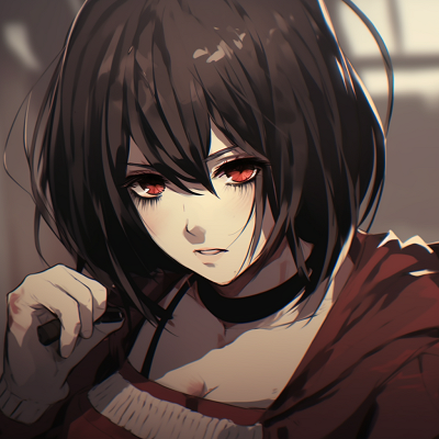 Image For Post | Close-up of Mikasa's face highlighting her piercing gaze, with a close focus on her detailed eyes and fine facial lines. popular good anime pfp - [Good Anime PFP Selection](https://hero.page/pfp/good-anime-pfp-selection)