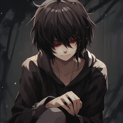 Image For Post L Lawliet in Monochrome - outstanding anime pfp art
