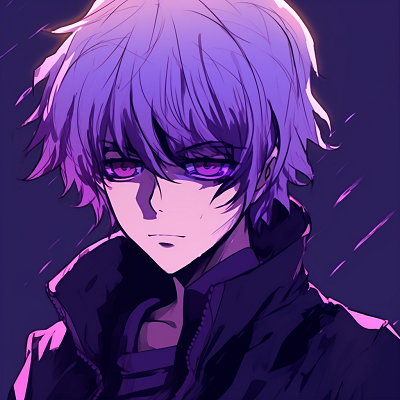 Image For Post | Focus on serene, purple anime eyes with intricate iris detailing and lighter purple tints. purple anime male pfp pfp for discord. - [Purple Pfp Anime Collection](https://hero.page/pfp/purple-pfp-anime-collection)