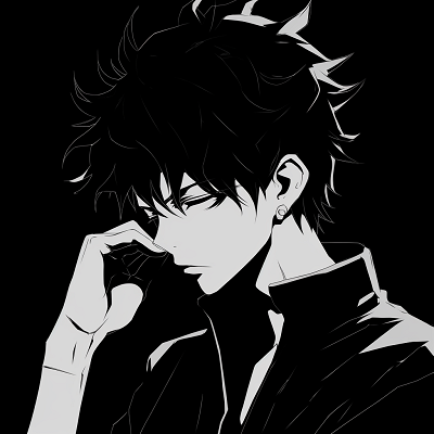 Image For Post | Spike from Cowboy Bebop, minimalistic black and white profile with a clean, crisp aesthetic. trending black and white anime aesthetic pfp pfp for discord. - [Top Black And White PFP Anime](https://hero.page/pfp/top-black-and-white-pfp-anime)