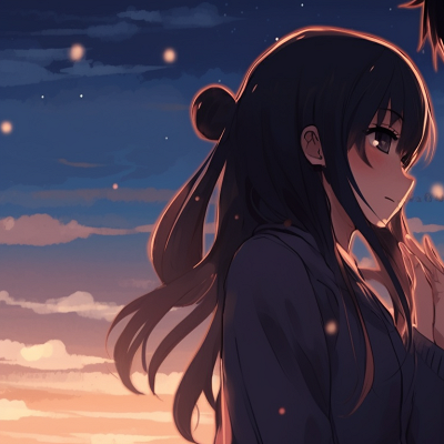 Image For Post | Two characters sharing an intimate gaze, detailed facial expressions and contrasting hues. cool couple matching pfp pfp for discord. - [couple matching pfp, aesthetic matching pfp ideas](https://hero.page/pfp/couple-matching-pfp-aesthetic-matching-pfp-ideas)