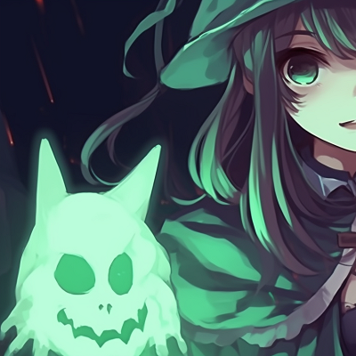Image For Post | Two characters in ghost costumes, eerie green glow and supernatural elements. halloween themed pfp matching pfp for discord. - [halloween pfp matching, aesthetic matching pfp ideas](https://hero.page/pfp/halloween-pfp-matching-aesthetic-matching-pfp-ideas)