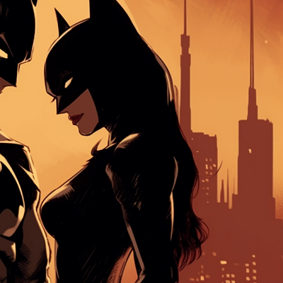 Image For Post | Batman and Catwoman perched on a rooftop, highlighted by moonlight with Gotham City in the background. matching pfp ideas for batman and catwoman fans pfp for discord. - [batman and catwoman matching pfp, aesthetic matching pfp ideas](https://hero.page/pfp/batman-and-catwoman-matching-pfp-aesthetic-matching-pfp-ideas)