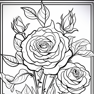 Image For Post Rustic Florals in Folk Style - Printable Coloring Page