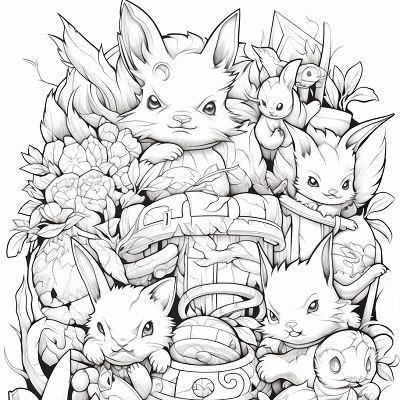 Image For Post | Pikachu amidst fellow Pokemon; emphasis on expressions and character designs. printable coloring page, black and white, free download - [Cool Drawings of Pokemon Coloring Pages ](https://hero.page/coloring/cool-drawings-of-pokemon-coloring-pages-kids-and-adults-fun)
