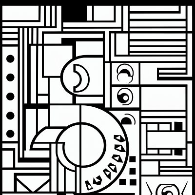 Image For Post Abstract Geometric Assemblage - Printable Coloring Page