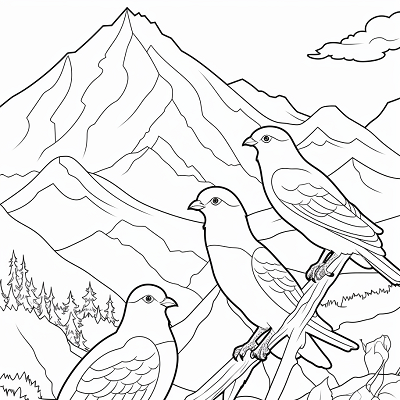 Image For Post High altitude Habitat for Birds - Printable Coloring Page
