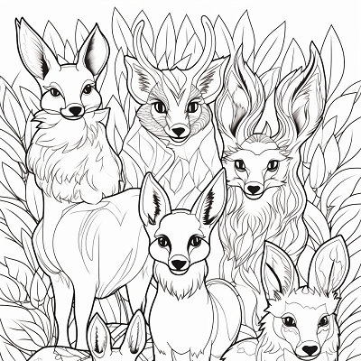 Image For Post Bold and Playful Eevee's Evolution Coloring Pages - Wallpaper