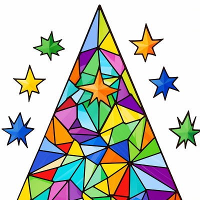 Image For Post Polygon Christmas Tree Abstract Art - Printable Coloring Page