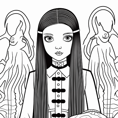 Image For Post Wednesday Addams and her Unique Pet - Wallpaper