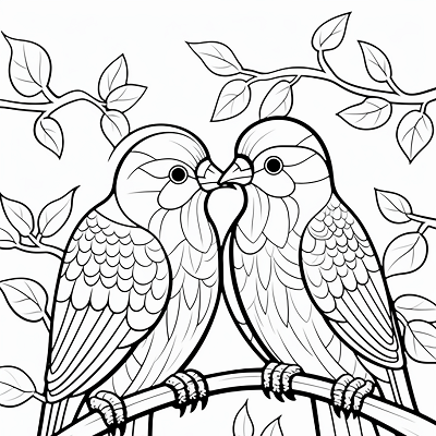 Image For Post Love Birds for Valentine's Day - Printable Coloring Page