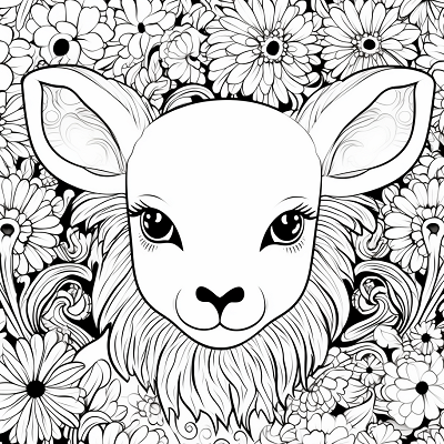 Image For Post Floral Bunny Page - Printable Coloring Page