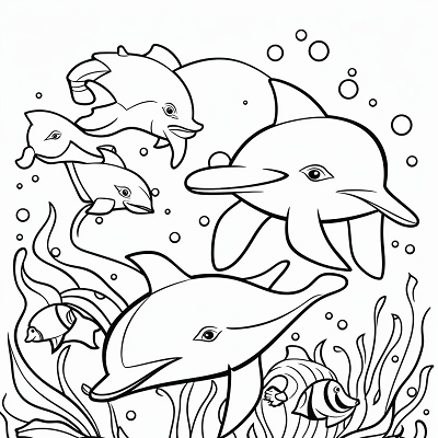 Image For Post Marine Creatures' Valentine Celebration - Printable Coloring Page