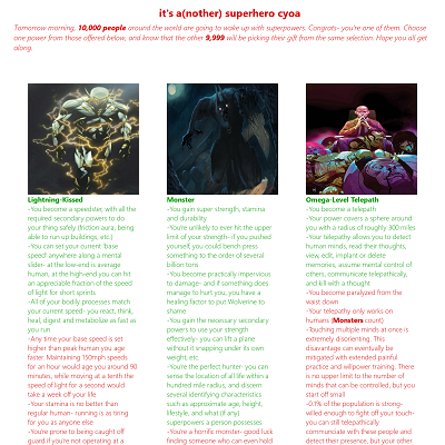 Image For Post It's a(nother) superhero CYOA! by DipsDops