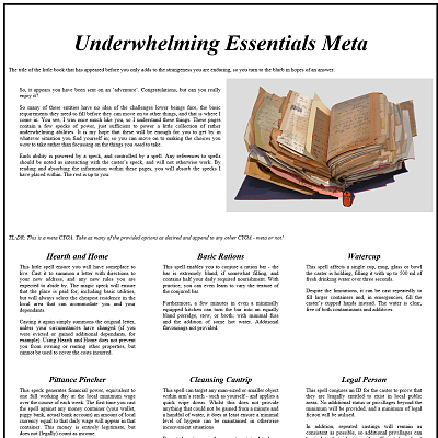 Image For Post Underwhelming Essentials V2.0 CYOA by carthienes