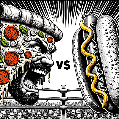 Image For Post Pizza vs Hotdog AI Artwork