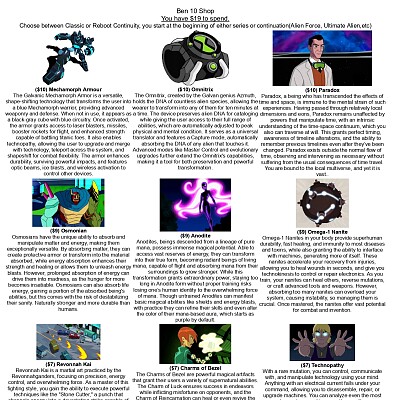 Image For Post Ben 10 Shop CYOA