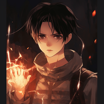 Image For Post | Levi in intense action, with sharp outlines and a stark contrast between light and darkness anime pfp aesthetically pleasing - [Aesthetic PFP Anime Collection](https://hero.page/pfp/aesthetic-pfp-anime-collection)