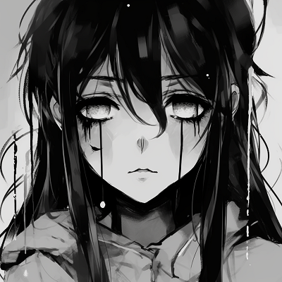 Image For Post | Close-up of anime character's haunted eyes, shedding light on the intensity and emotion in grunge art. grunge anime black and white pfp - [anime black and white pfp collection](https://hero.page/pfp/anime-black-and-white-pfp-collection)