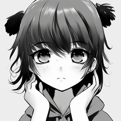 Image For Post | Kawaii chibi character in black and white, emphasizing on the large eyes and small body proportions. kawaii anime black and white pfp - [anime black and white pfp collection](https://hero.page/pfp/anime-black-and-white-pfp-collection)