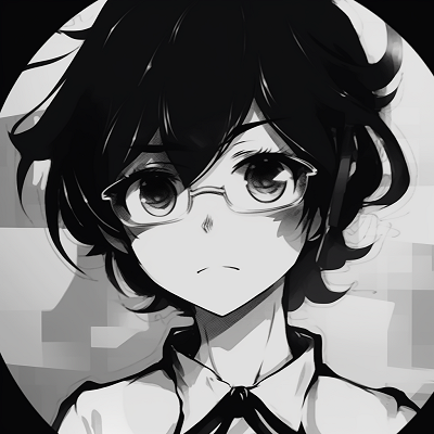 Image For Post | A classic nerd anime character with glasses and a puzzled face, black and white retro art style. retro anime black and white pfp - [anime black and white pfp collection](https://hero.page/pfp/anime-black-and-white-pfp-collection)