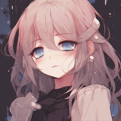 Image For Post | A smiling anime character with tears welling up in their eyes, pastel colors, and soft shading. anime sadness personified pfp - [Anime Sad Pfp Central](https://hero.page/pfp/anime-sad-pfp-central)