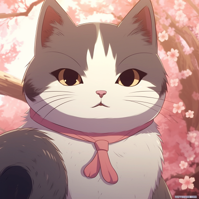Image For Post Anime Cat in Night Scene - entirely cute anime cat pfp