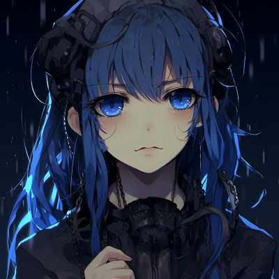 Image For Post Shadowy Anime Figure - dark blue anime pfp