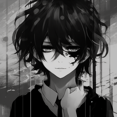 Image For Post | Black and white emo anime profile, focusing on the intricate hairstyle and intense, serious expression. black and white emo anime pfp - [emo anime pfp Collection](https://hero.page/pfp/emo-anime-pfp-collection)