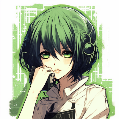Image For Post | Anime character in a traditional manga style, distinct black lines and green accents. moss green anime pfp selections - [Green Anime PFP Universe](https://hero.page/pfp/green-anime-pfp-universe)