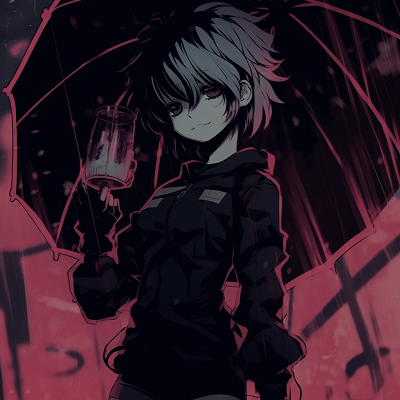 Image For Post | Full-body shot of an emo anime girl holding a umbrella, dark colors with high contrasts. cute emo pfp anime gallery - [Emo Pfp Anime Gallery](https://hero.page/pfp/emo-pfp-anime-gallery)