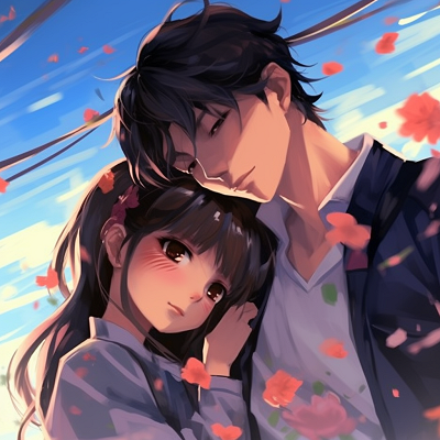 Image For Post | A couple in tune with a dreamy backdrop, displaying vivid details and bright colors. romantic couple anime pfp - [Couple Anime PFP Themes](https://hero.page/pfp/couple-anime-pfp-themes)