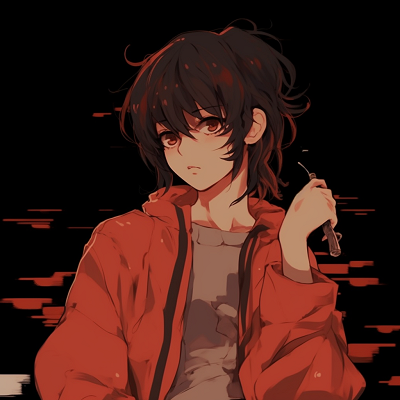 Image For Post | Anime PFP displaying luminous red shades conveying a relaxed vibe. color-themed chill anime pfp - [Chill Anime PFP Universe](https://hero.page/pfp/chill-anime-pfp-universe)