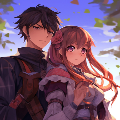 Image For Post | Close-up shot of an adventurous anime couple, focusing on their determined expressions and detailed accessories. adventure-focused couple anime pfp - [Couple Anime PFP Themes](https://hero.page/pfp/couple-anime-pfp-themes)