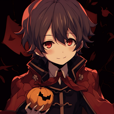 Image For Post | Halloween-themed anime profile of a vampire boy with glowing eyes, detailed shading, and cool color tones. adorable halloween anime pfp - [Halloween Anime PFP Collection](https://hero.page/pfp/halloween-anime-pfp-collection)