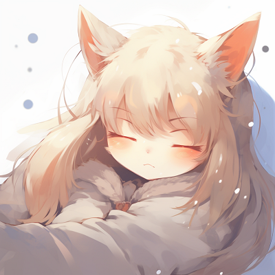 Image For Post | Furry fox in resting position depicted with delicate brush strokes and a peaceful background. relaxing cute pfp anime - [cute pfp anime](https://hero.page/pfp/cute-pfp-anime)