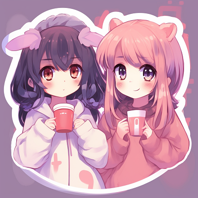 Image For Post | Matching profile pictures of two friends, soft pastel color palettes and minimal detailing. cute concept matching pfp in anime for friends - [matching pfp for 2 friends anime](https://hero.page/pfp/matching-pfp-for-2-friends-anime)