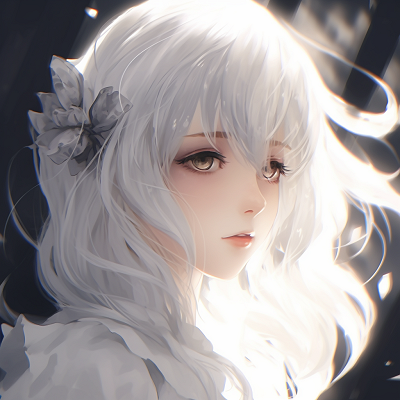 Image For Post | Side profile of a dreamy white-haired anime girl manifesting sparkly eyes and luminous complexion. white hair anime pfp girl - [White Anime PFP](https://hero.page/pfp/white-anime-pfp)