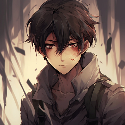 Image For Post | Eren Yeager in a focused pose, detail on facial features and use of muted tones. anime male character pfp - [Anime Guy PFP](https://hero.page/pfp/anime-guy-pfp)