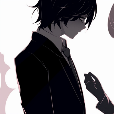Image For Post | Silhouette of two characters, black and white color scheme, formal attire details. classy anime couples matching pfp pfp for discord. - [anime couples matching pfp, aesthetic matching pfp ideas](https://hero.page/pfp/anime-couples-matching-pfp-aesthetic-matching-pfp-ideas)