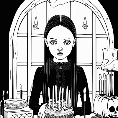 Image For Post Wednesday Addams' Gloomy Tea Party - Wallpaper