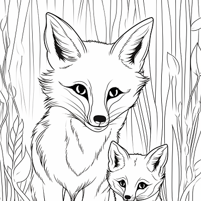Image For Post Fox and Cub Bond - Printable Coloring Page