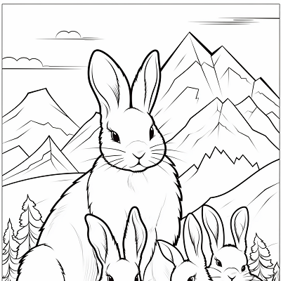 Image For Post Warm Bunny Family - Printable Coloring Page