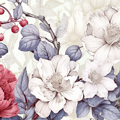 Image For Post Intricate Floral Tapestry Blossoming Sketch - Wallpaper