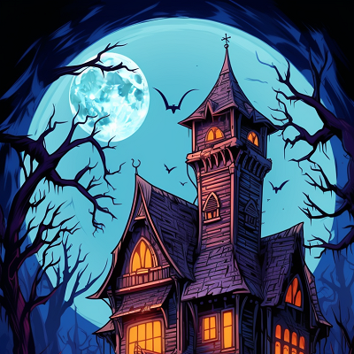 Image For Post Full Moon over Haunted Mansion - Wallpaper