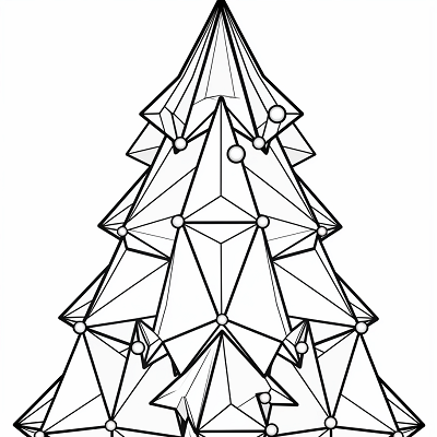 Image For Post Abstract Christmas Tree Polygons - Printable Coloring Page