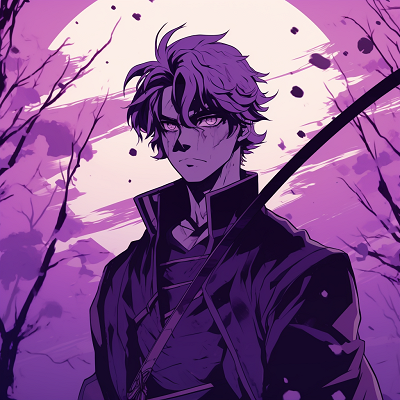 Image For Post | A samurai in traditional attire, manga-inspired contours with a purple palette unique anime purple pfp concepts pfp for discord. - [Anime Purple PFP Collection](https://hero.page/pfp/anime-purple-pfp-collection)