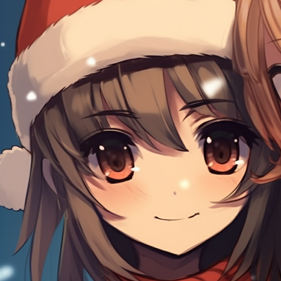 Image For Post | Two characters wearing matching Christmas hats, strong contrast between characters and soft background. christmas matching pfp for friends pfp for discord. - [christmas matching pfp, aesthetic matching pfp ideas](https://hero.page/pfp/christmas-matching-pfp-aesthetic-matching-pfp-ideas)